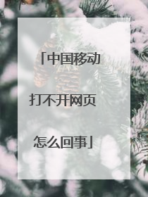 中国移动打不开网页怎么回事