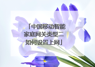中国移动智能家庭网关类型二如何设置上网