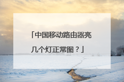 中国移动路由器亮几个灯正常图？
