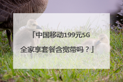 中国移动199元5G全家享套餐含宽带吗?