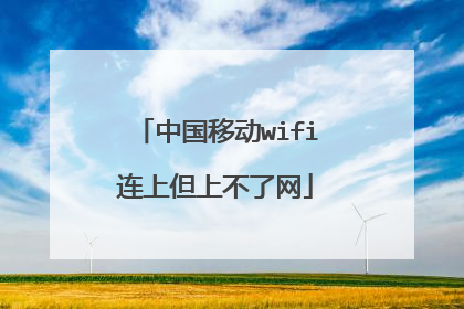 中国移动wifi连上但上不了网