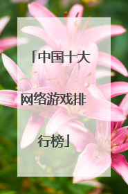 中国十大网络游戏排行榜