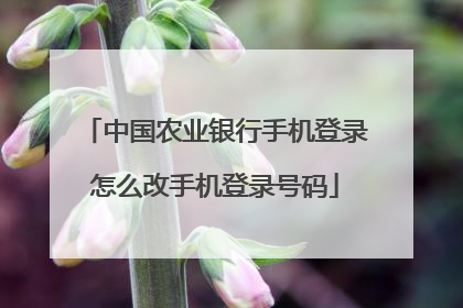 中国农业银行手机登录怎么改手机登录号码