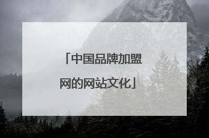 中国品牌加盟网的网站文化