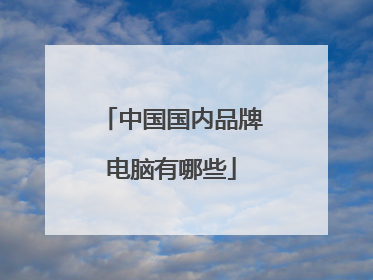 中国国内品牌电脑有哪些