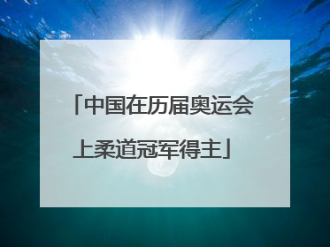 中国在历届奥运会上柔道冠军得主