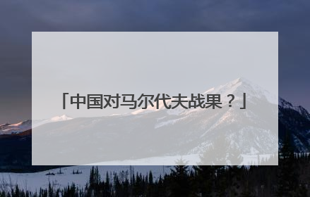中国对马尔代夫战果？