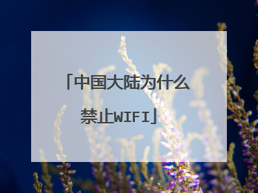 中国大陆为什么禁止WIFI