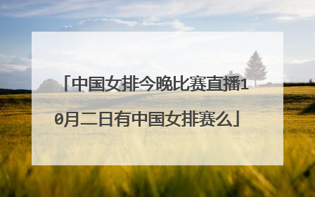 中国女排今晚比赛直播10月二日有中国女排赛么