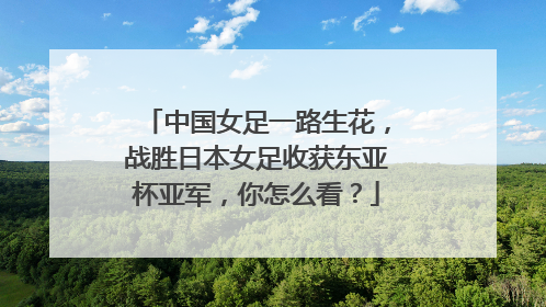 中国女足一路生花，战胜日本女足收获东亚杯亚军，你怎么看？