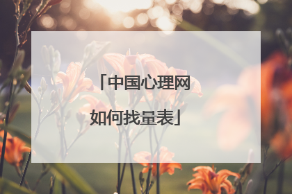 中国心理网如何找量表