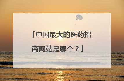 中国最大的医药招商网站是哪个？