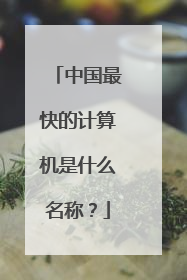 中国最快的计算机是什么名称?
