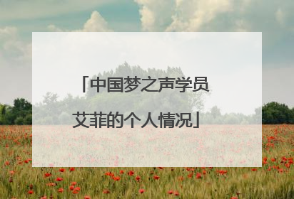 中国梦之声学员艾菲的个人情况