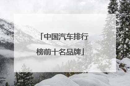中国汽车排行榜前十名品牌