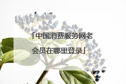 中国消费服务网老会员在哪里登录