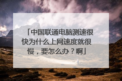中国联通电脑测速很快为什么上网速度就很慢,要怎么办?啊