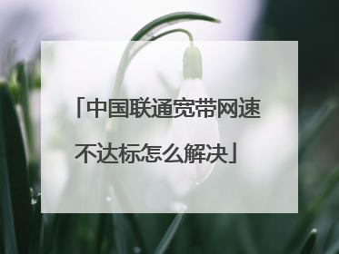 中国联通宽带网速不达标怎么解决