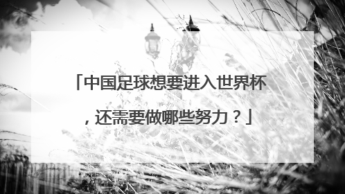 中国足球想要进入世界杯，还需要做哪些努力？