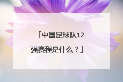 中国足球队12强赛程是什么？