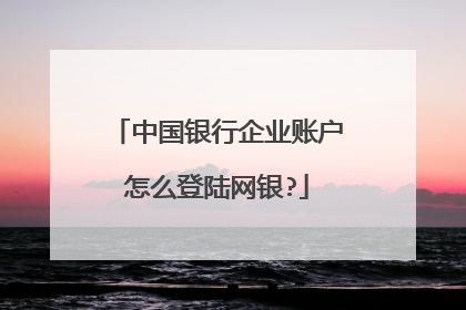 中国银行企业账户怎么登陆网银?