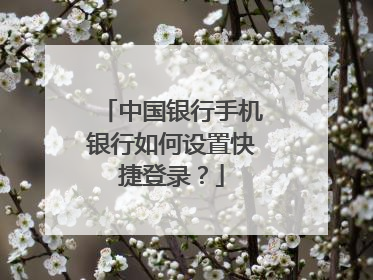 中国银行手机银行如何设置快捷登录?