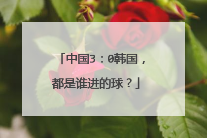 中国3：0韩国，都是谁进的球？