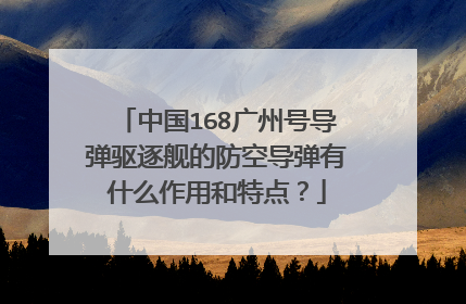 中国168广州号导弹驱逐舰的防空导弹有什么作用和特点？
