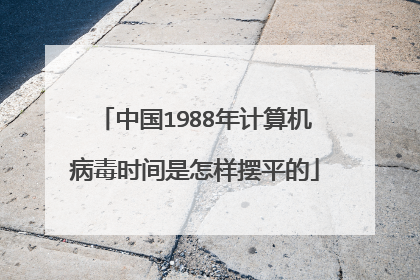 中国1988年计算机病毒时间是怎样摆平的