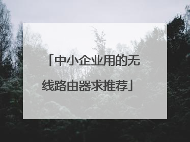 中小企业用的无线路由器求推荐