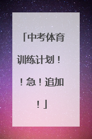 中考体育训练计划！！急！追加！