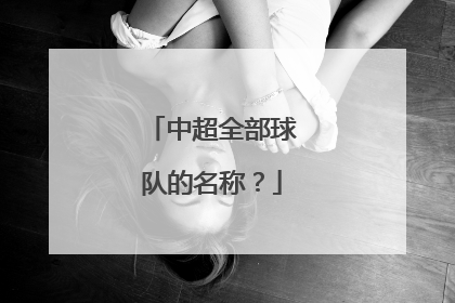 中超全部球队的名称？