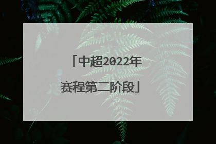 中超2022年赛程第二阶段