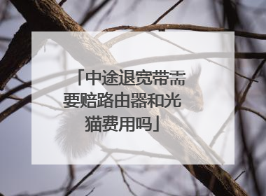 中途退宽带需要赔路由器和光猫费用吗