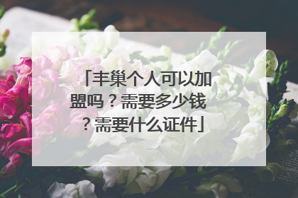丰巢个人可以加盟吗？需要多少钱？需要什么证件