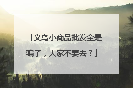 义乌小商品批发全是骗子，大家不要去？