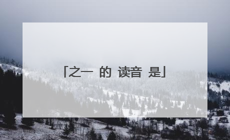 之一 的 读音 是