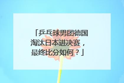 乒乓球男团德国淘汰日本进决赛，最终比分如何？