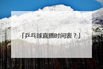 乒乓球直播时间表？