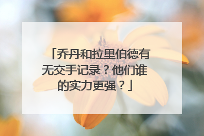 乔丹和拉里伯德有无交手记录？他们谁的实力更强？