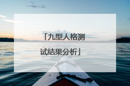 九型人格测试结果分析