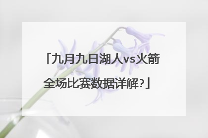 九月九日湖人vs火箭全场比赛数据详解?