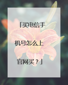 买电信手机号怎么上官网买?