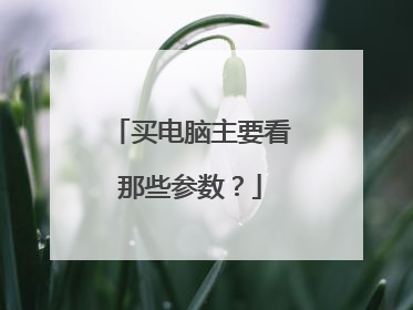 买电脑主要看那些参数?
