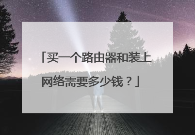 买一个路由器和装上网络需要多少钱?