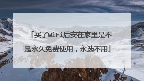 买了WiFi后安在家里是不是永久免费使用,永选不用