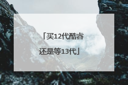 买12代酷睿还是等13代