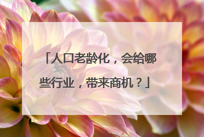 人口老龄化,会给哪些行业,带来商机?