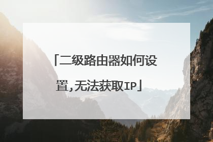 二级路由器如何设置,无法获取IP