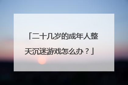 二十几岁的成年人整天沉迷游戏怎么办?